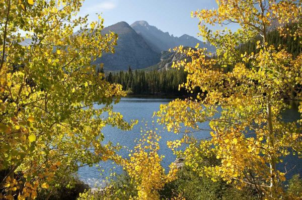 CO, Rocky Mts Bear Lake and Longs Peak, autumn